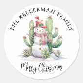 Sticker Rond Cactus Christmas (Devant)