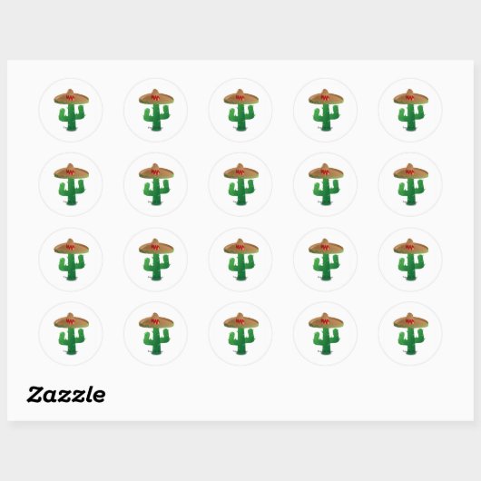 Sticker Rond Cactus Cinco de Mayo (Feuille)