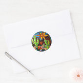 Sticker Rond Cactus dans le sud-ouest (Enveloppe)