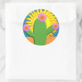 Sticker Rond Cactus Dans Une Journée Ensoleillée (Sac)