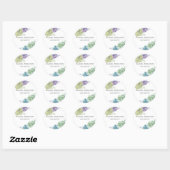 Sticker Rond Cactus de désert aquarelle succulentes (Feuille)