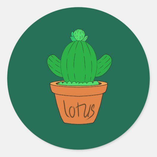 Sticker Rond Cactus de dessin animé (Devant)