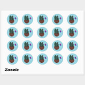 Sticker Rond Cactus de la fierté bisexuelle (Feuille)