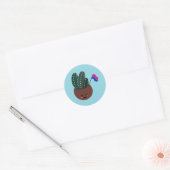 Sticker Rond Cactus de la fierté bisexuelle (Enveloppe)