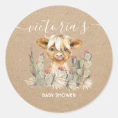 Sticker Rond Cactus de vache des Highlands (Devant)