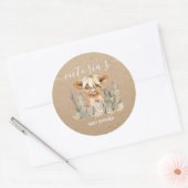 Sticker Rond Cactus de vache des Highlands (Enveloppe)