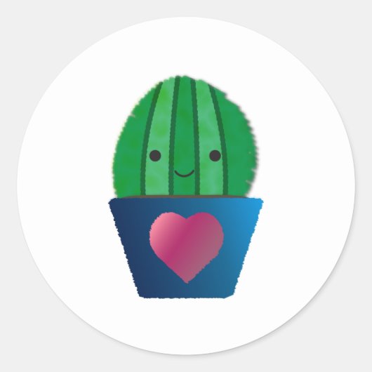 Sticker Rond Cactus Love (Devant)