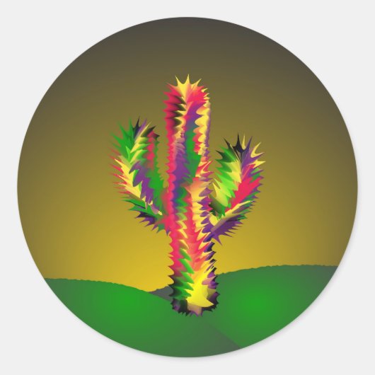 Sticker Rond Cactus lumineux (Devant)