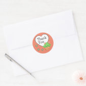 Sticker Rond Cactus mignon Merci (Enveloppe)