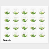 STICKER ROND CACTUS MODERNE JARDIN FLEURI MARIAGE D'EAU COULEUR (Feuille)