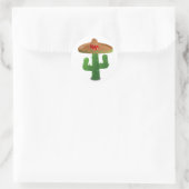 Sticker Rond Cactus portant Sombrero (Sac)