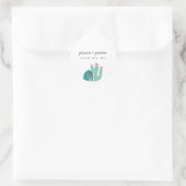 Sticker Rond Cactus Rose Floral Wedding Favoriser (Sac)