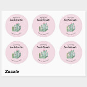 Sticker Rond Cactus Succulent Désert Bachelorette Favoriser (Feuille)
