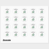 Sticker Rond Cactus Succulent Désert Bachelorette Favoriser (Feuille)