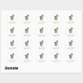 Sticker Rond Cactus Succulent Rustique minimaliste Mariage (Feuille)