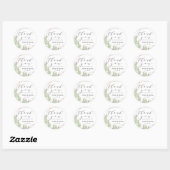 Sticker Rond Cactus & Succulents Terrarium Mariage Merci (Feuille)