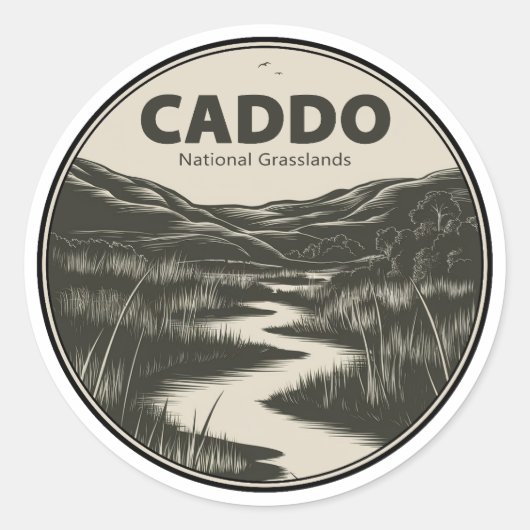 Sticker Rond Caddo National Grasslands Texas Stream (Devant)