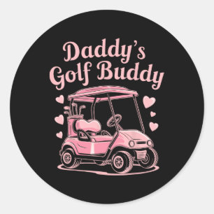 Sticker Rond Caddy de golf de papa enfants golfeur papa femmes