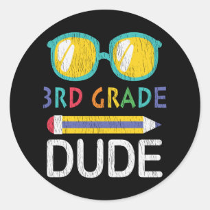Sticker Rond Cade de troisième année, cadeau pour les enfants p
