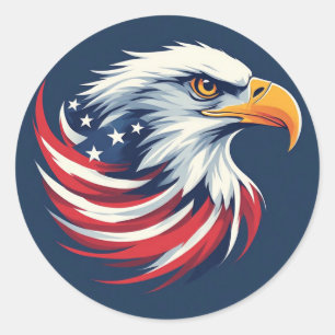 Sticker Rond Cadeau Aigle royal pour lui – Œuvre d'art patrioti