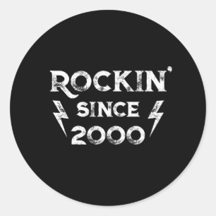 Sticker Rond Cadeau Anniversaire Classic Rock pour les années 2