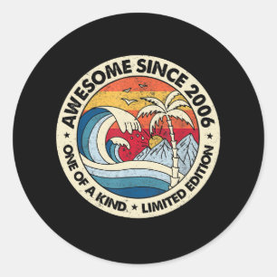 Sticker Rond Cadeau Anniversaire Vintage stupéfiant depuis 2006