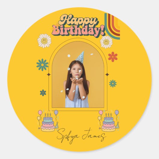 Sticker Rond Cadeau artisanat & Fournitures de Fête (Devant)