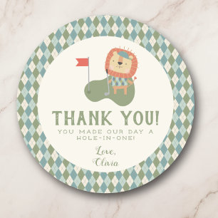 Sticker Rond Cadeau Baby Shower de Golf Un Petit Putter Préparé