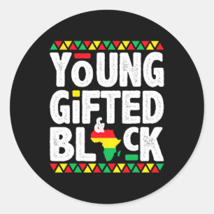 Sticker Rond Cadeau Black4 Black Magic Girl Boy Black History