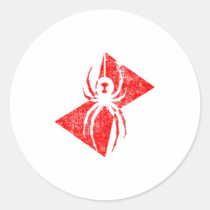 Sticker Rond Cadeau Black Widow Spider _1