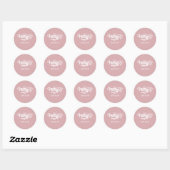Sticker Rond Cadeau blanc rose Bonne fête des mères (Feuille)