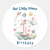 Sticker Rond Cadeau Celestial 1er anniversaire (Devant)