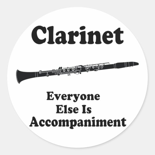 Sticker Rond Cadeau Clarinet (Devant)