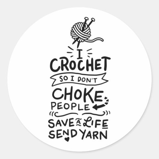 Sticker Rond Cadeau Crochet Crocheter (Devant)