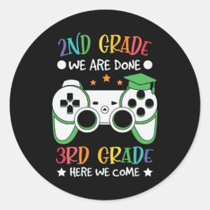 Sticker Rond Cadeau d'adieu à la 2e année, bonjour la 3e année