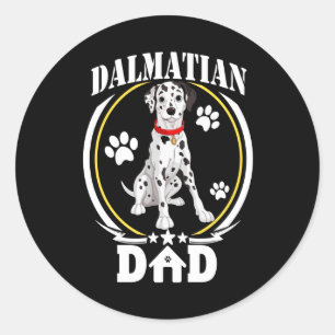 Sticker Rond Cadeau dalmate Cadeau Dalmatien Papa Lover