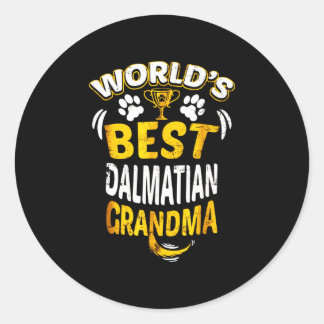 Sticker Rond Cadeau dalmate | La meilleure grand-mère dalmate d