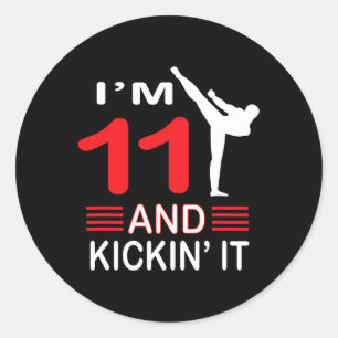 Sticker Rond Cadeau d'anniversaire Arts martiaux Cadeaux Garçon