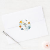 Sticker Rond Cadeau d'anniversaire d'astronaute de l'espace ext (Enveloppe)