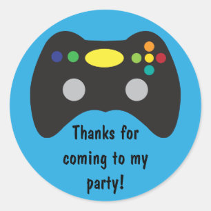 Sticker Rond Cadeau d'anniversaire de camion de jeu vidéo