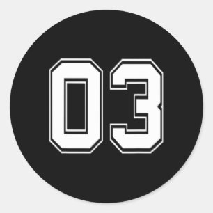 Sticker Rond Cadeau d'anniversaire de football Number 03 à vend