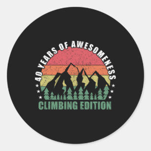 Sticker Rond Cadeau d'anniversaire d'escalade pour grimpeurs ré