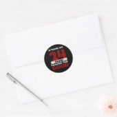 Sticker Rond Cadeau d'anniversaire drôle de 24 ans (Enveloppe)