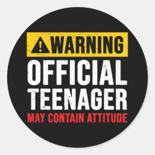 Sticker Rond Cadeau d'anniversaire officiel d'adolescent 13 ans