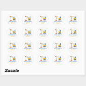 Sticker Rond Cadeau d'anniversaire Thème Construction (Feuille)