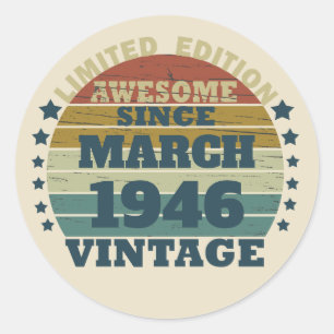 Sticker Rond Cadeau d'anniversaire vintage personnalisé