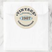 Sticker Rond Cadeau d'anniversaire vintage personnalisé (Sac)