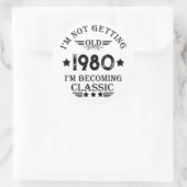 Sticker Rond Cadeau d'anniversaire vintage personnalisé (Sac)