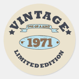 Sticker Rond Cadeau d'anniversaire vintage personnalisé