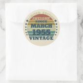 Sticker Rond Cadeau d'anniversaire vintage personnalisé (Sac)